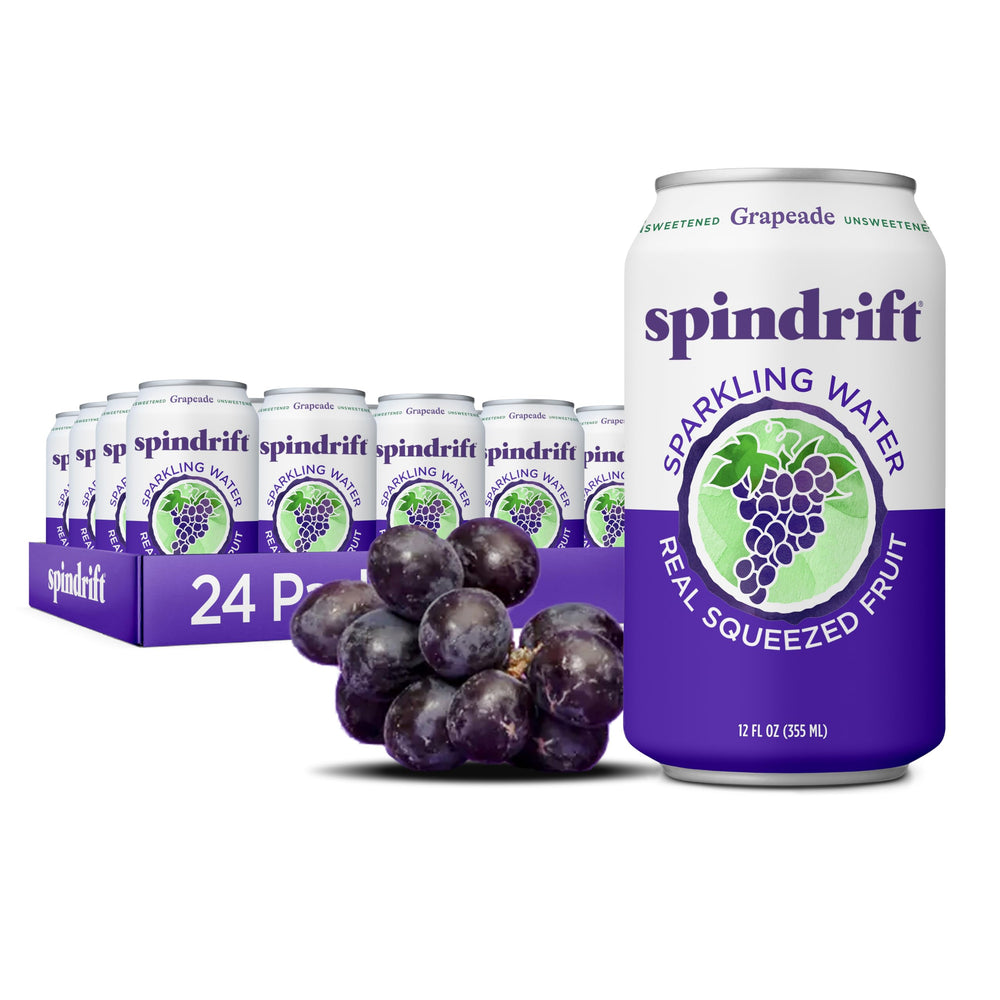 Spindrift Grapeade 12oz can 24-pack for convenient real fruit refreshment