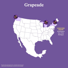 Spindrift Grapeade can pours into glass with bright bubbles