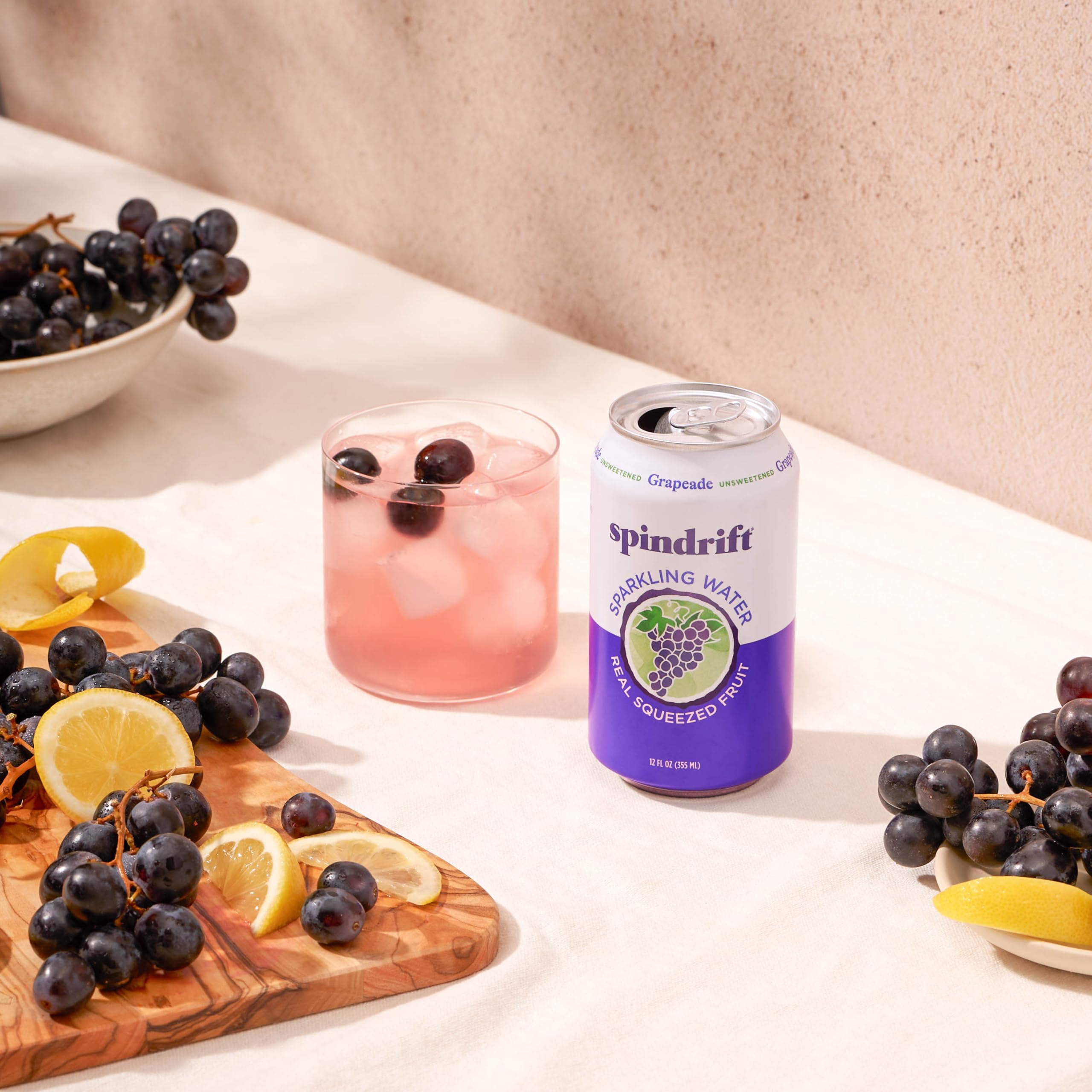 Spindrift Grapeade pairs with meals for a fruity contrast
