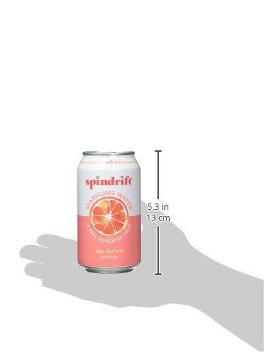 Spindrift Grapefruit pour into tumbler, lightly carbonated citrus