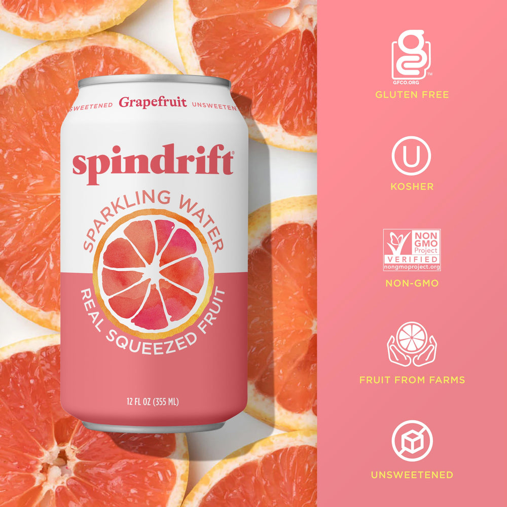 Close-up bubbles of Spindrift Grapefruit showcase fuller flavor and light carbonation.
