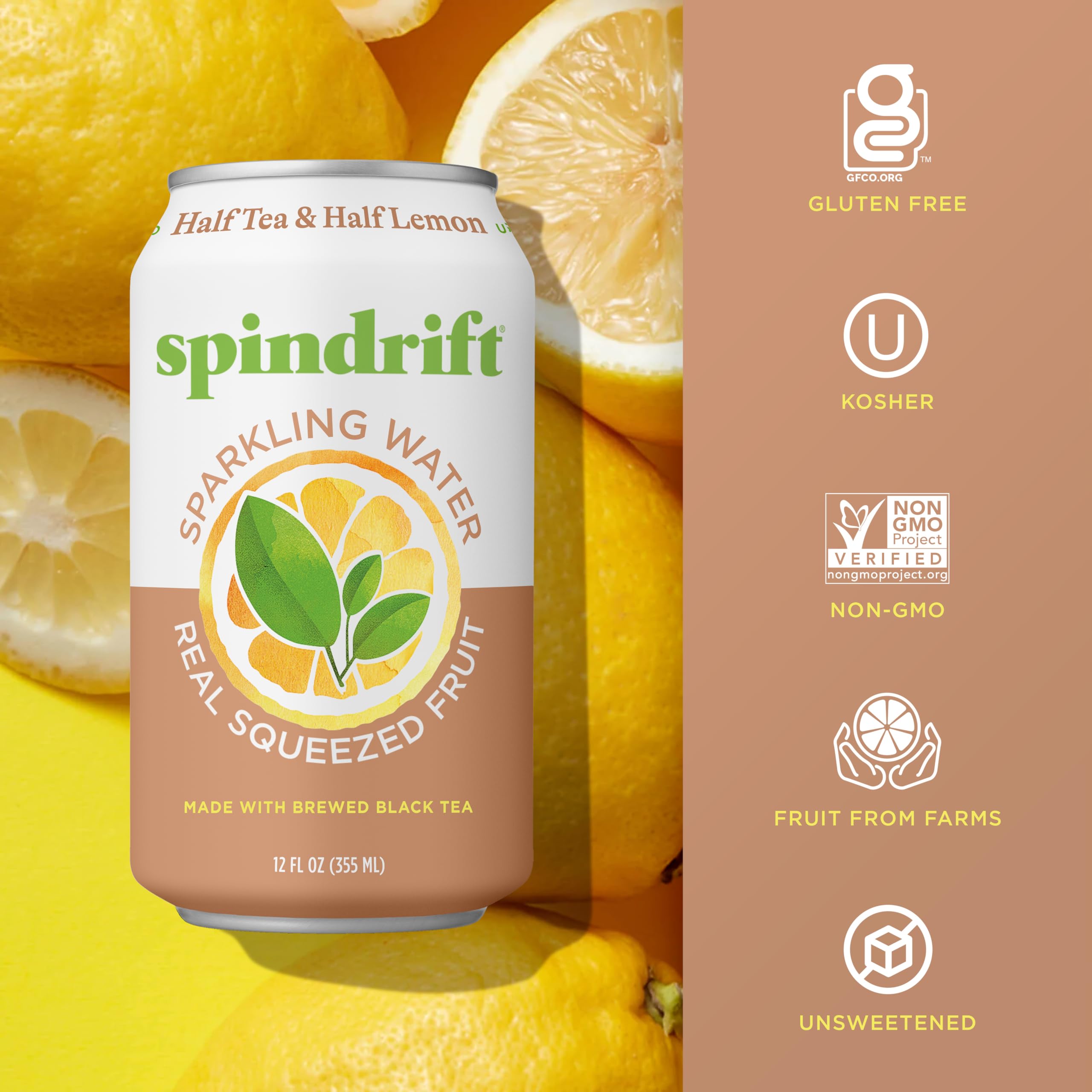 Fresh lemons from family farms used in Spindrift Half Tea & Half Lemon.