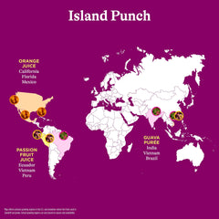 Close-up of Island Punch fruit swirl, hints of real juice