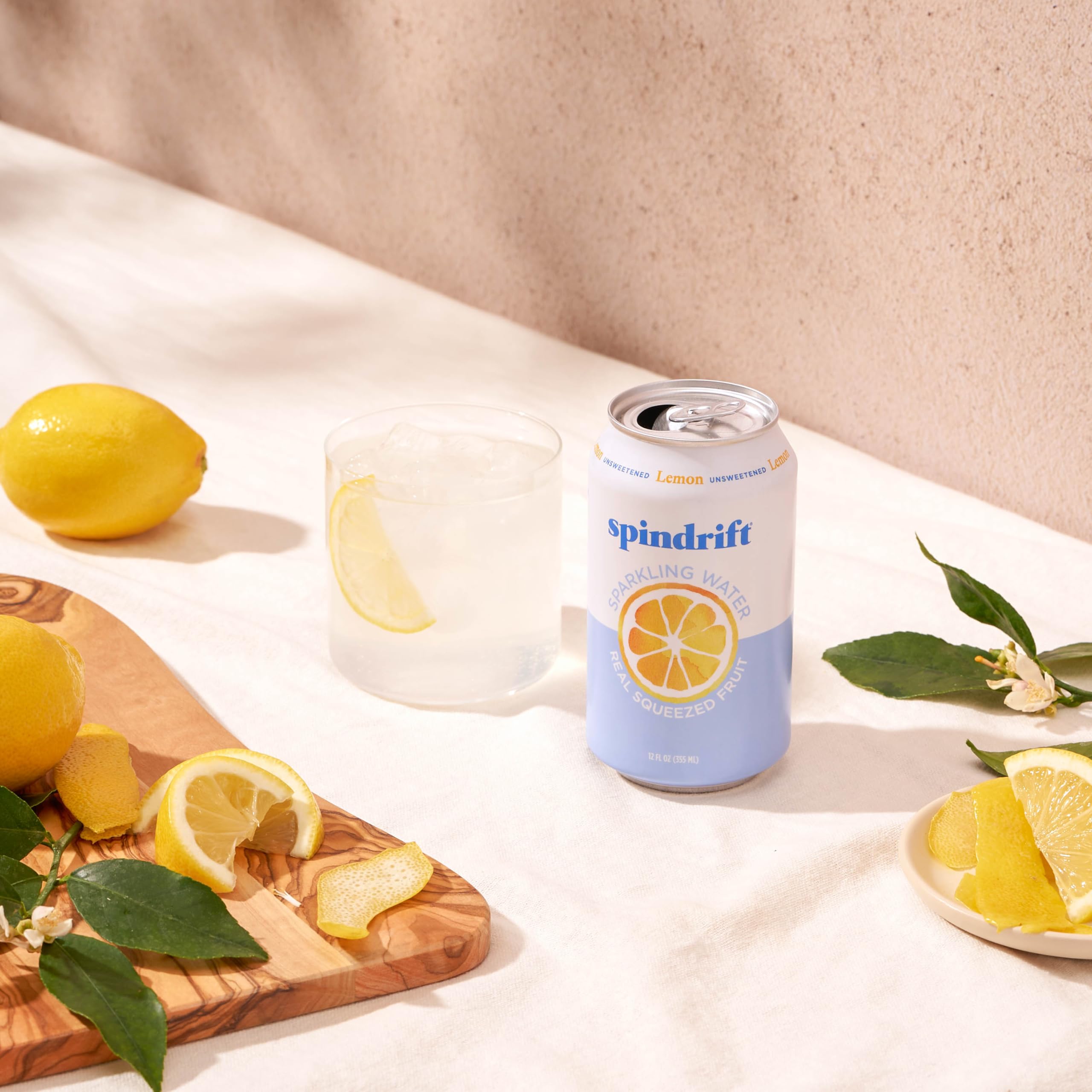 Pack of 24 Spindrift Lemon cans ready for gatherings.