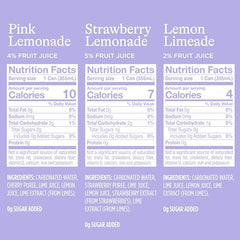 Spindrift Lemonade 3 Flavor Variety 20 Pack Lemon Limeade can, crisp citrus flavor