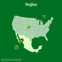 Spindrift Nojito ingredients-lime-mint: real fruit taste with natural ingredients.