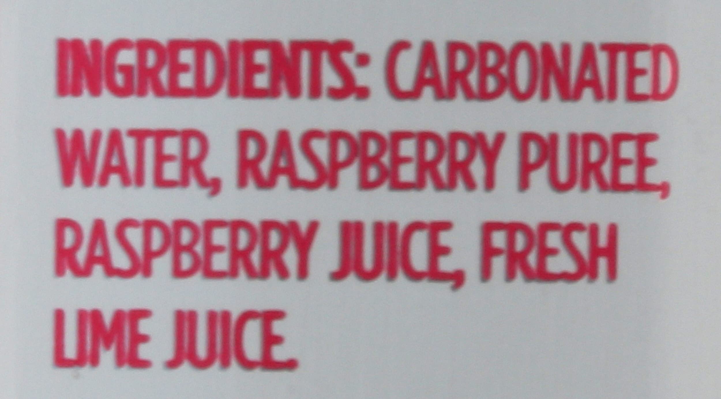 Spindrift Raspberry Lime fresh juice detail emphasizes 6% real juice per can.