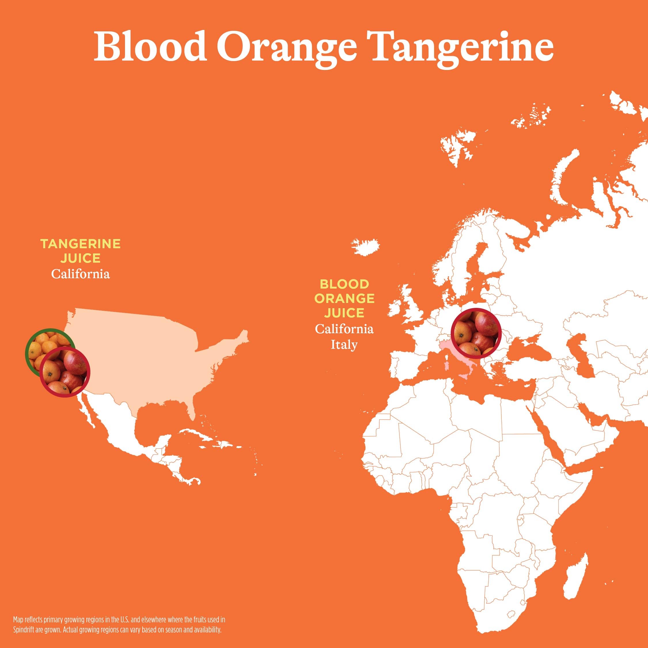 Spindrift real tangerine pieces close-up illustrating natural juice content.