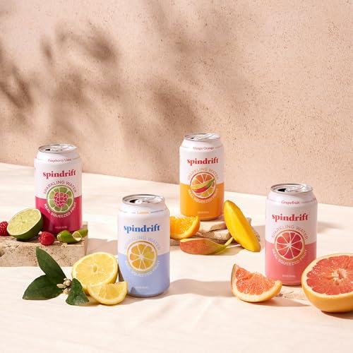 Spindrift variety-pack cans showcasing four flavors for versatile sipping
