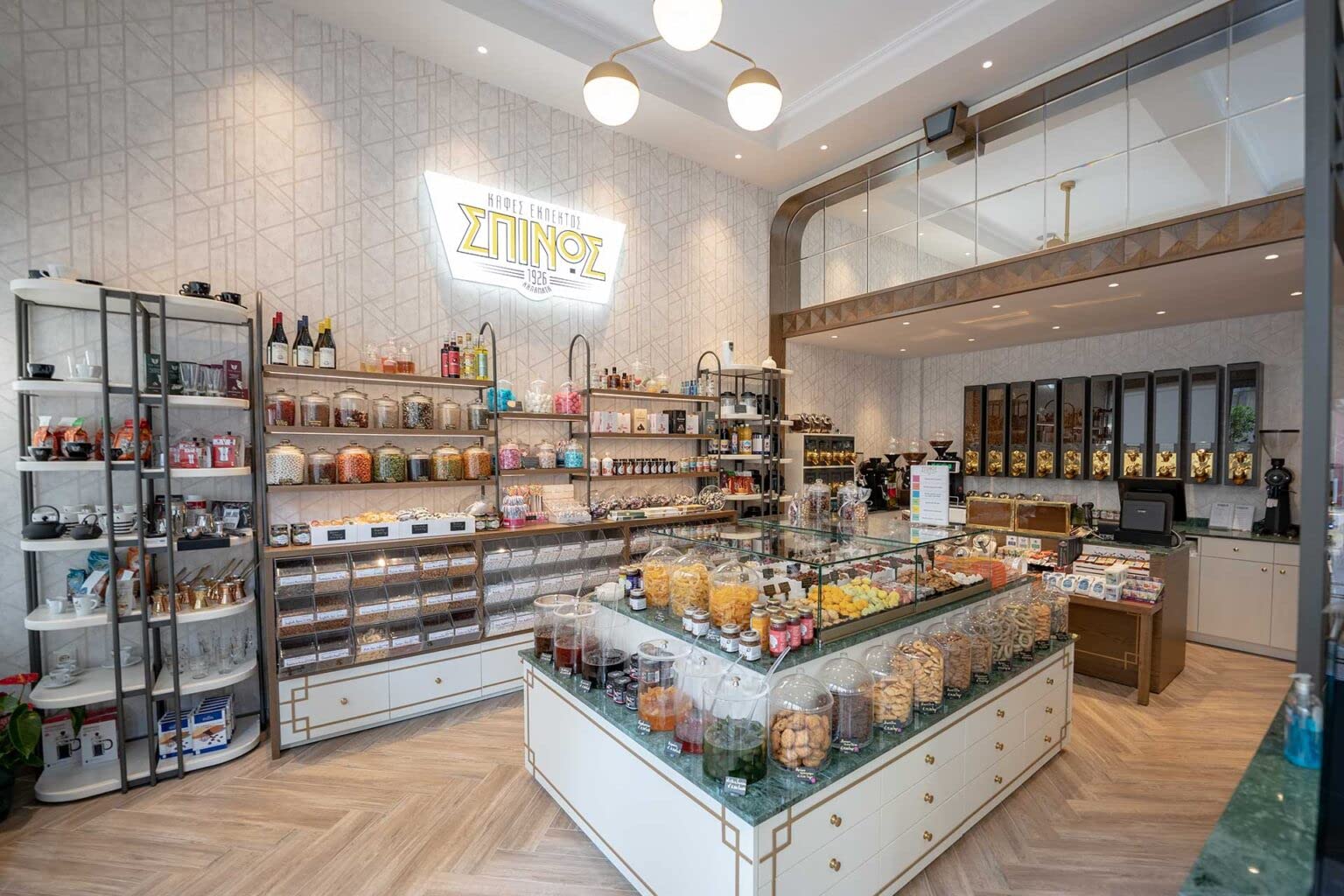 Spinos packaging from Greece emphasizes freshness and direct-import authenticity.