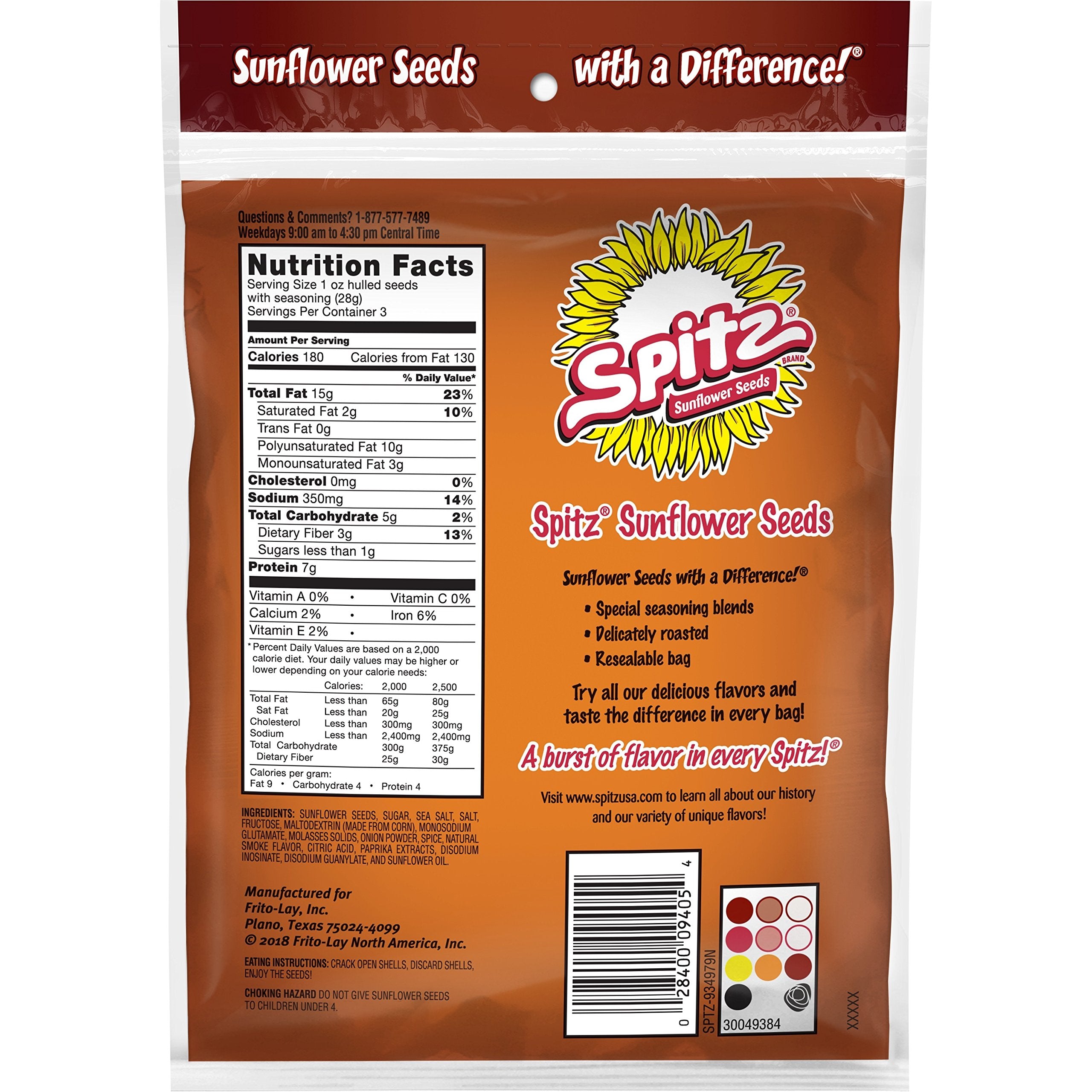 Spitz BBQ-flavored sunflower seeds closeup, showcasing roasted texture and rich flavor.