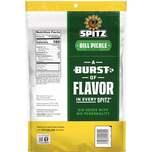 Spitz Dill Pickle Sunflower Seeds bag showcases bold flavor for quick cravings.