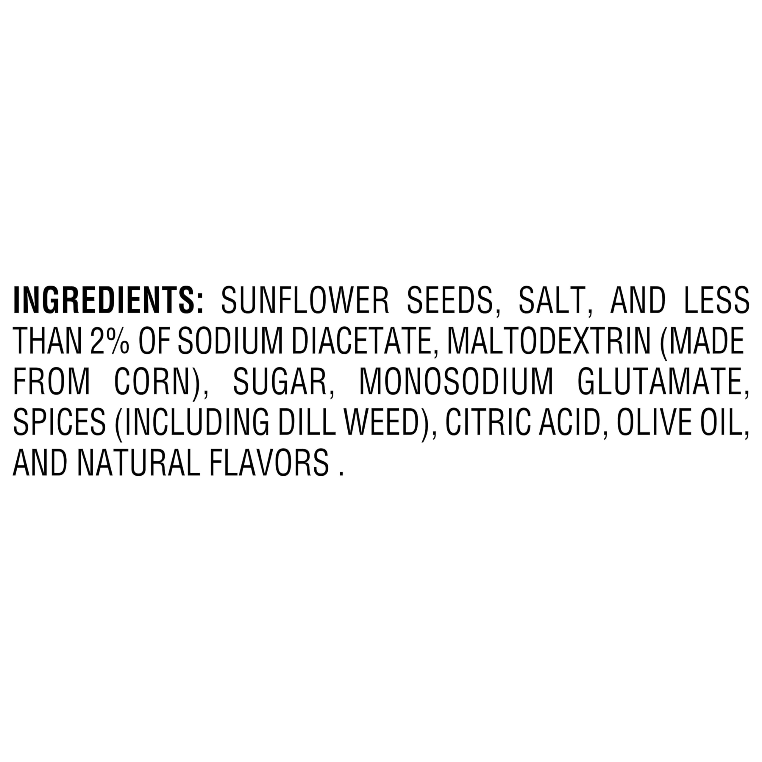Spitz Dill Pickle Sunflower Seeds closeup highlights fire roasted crunch.