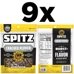 Spitz cracked pepper sunflower seeds on a serving surface, highlighting rich flavor.