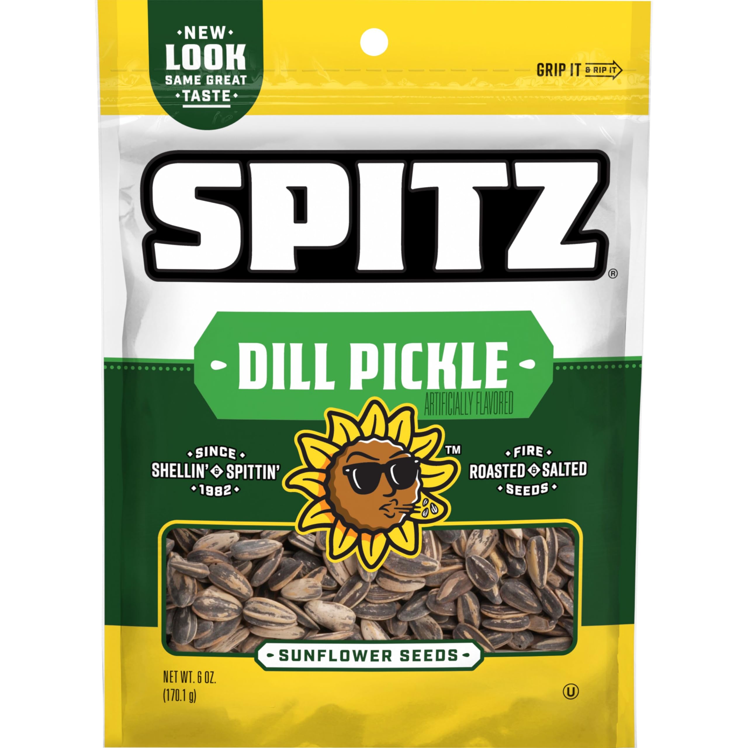 Spitz Dill Pickle sunflower seeds in a 9-pack for easy snacking.