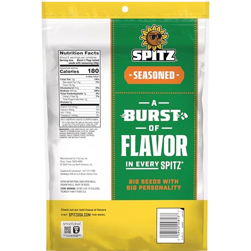 Spitz sunflower seeds close-up showing fire-roasted, salted kernels for bold flavor.