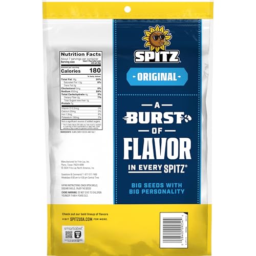 Spitz sunflower seeds pack original 16oz side angle showcasing portability
