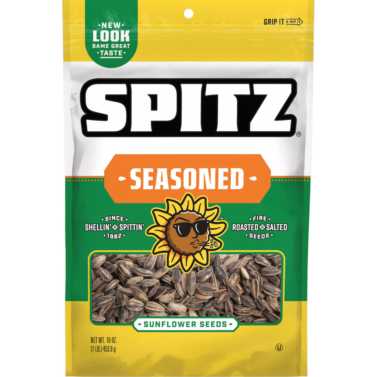 Spitz Sunflower Seeds Pack in 16 oz, seasoned and ready for on-the-go snacking.