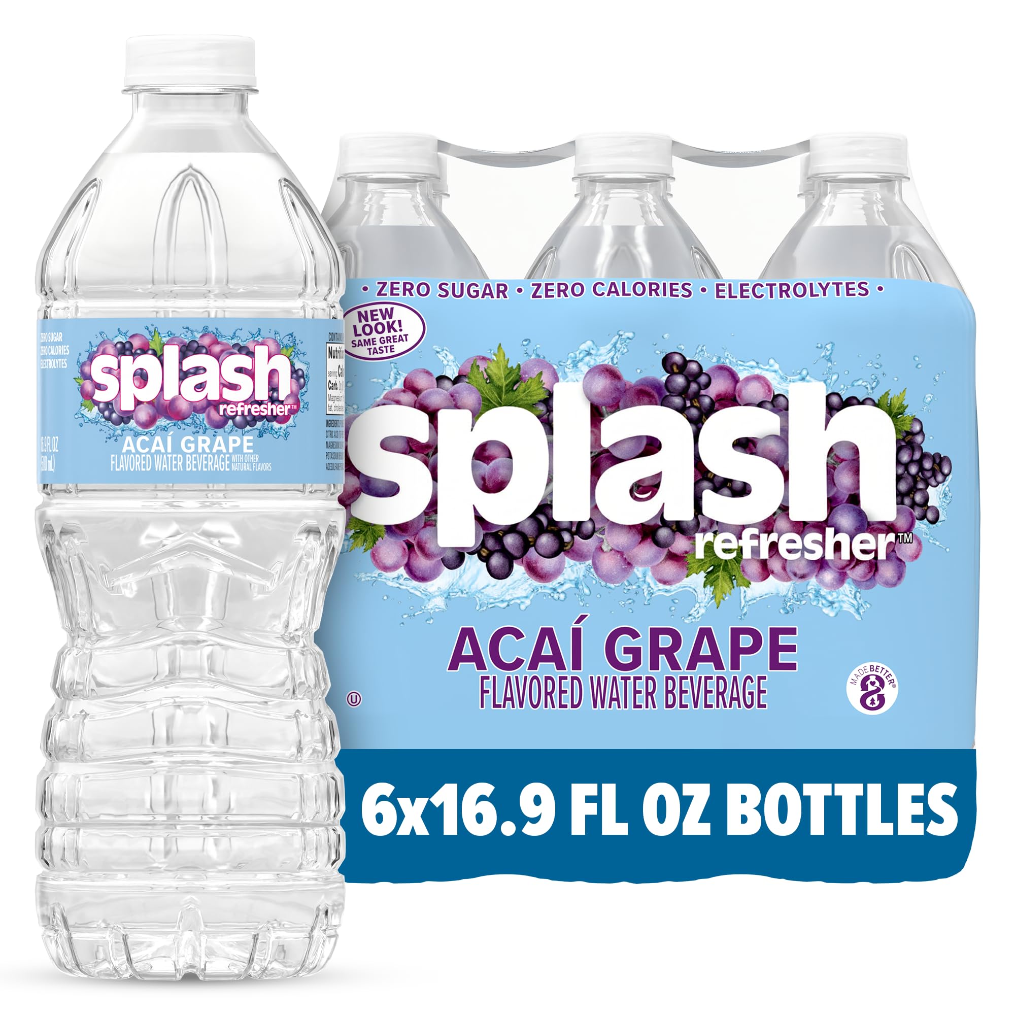 SPLASH REFRESHER Acai Grape bottle front view for on the go hydration