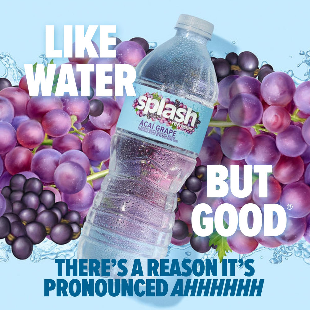 SPLASH REFRESHER Acai Grape bottle top view with resealable cap