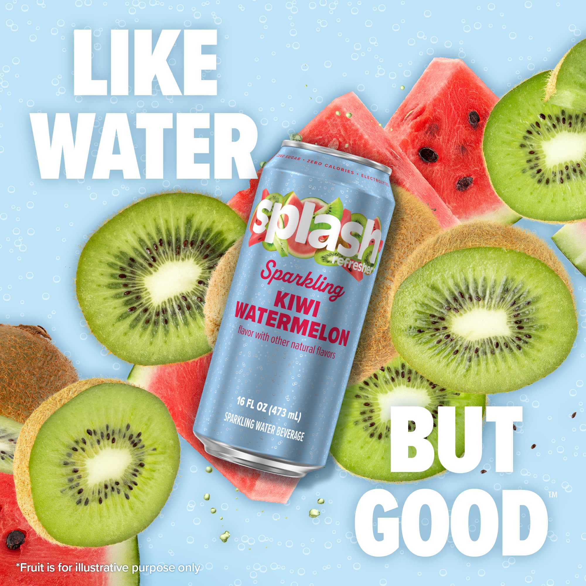 SPLASH REFRESHER Kiwi Watermelon 12-pack displayed for convenient hydration.