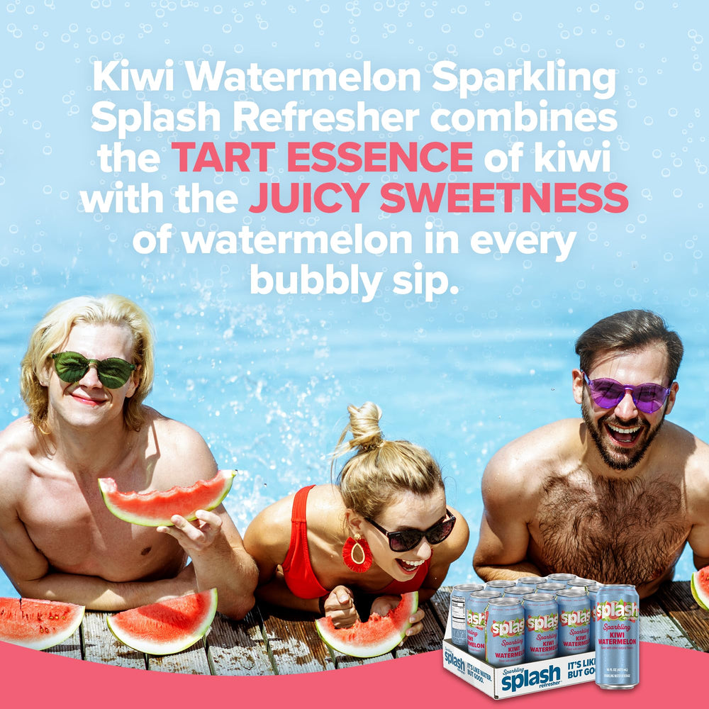 SPLASH REFRESHER Kiwi Watermelon can with vibrant fizz during workouts.