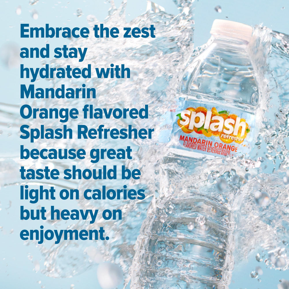 SPLASH REFRESHER pour into glass showing vibrant Mandarin Orange aroma
