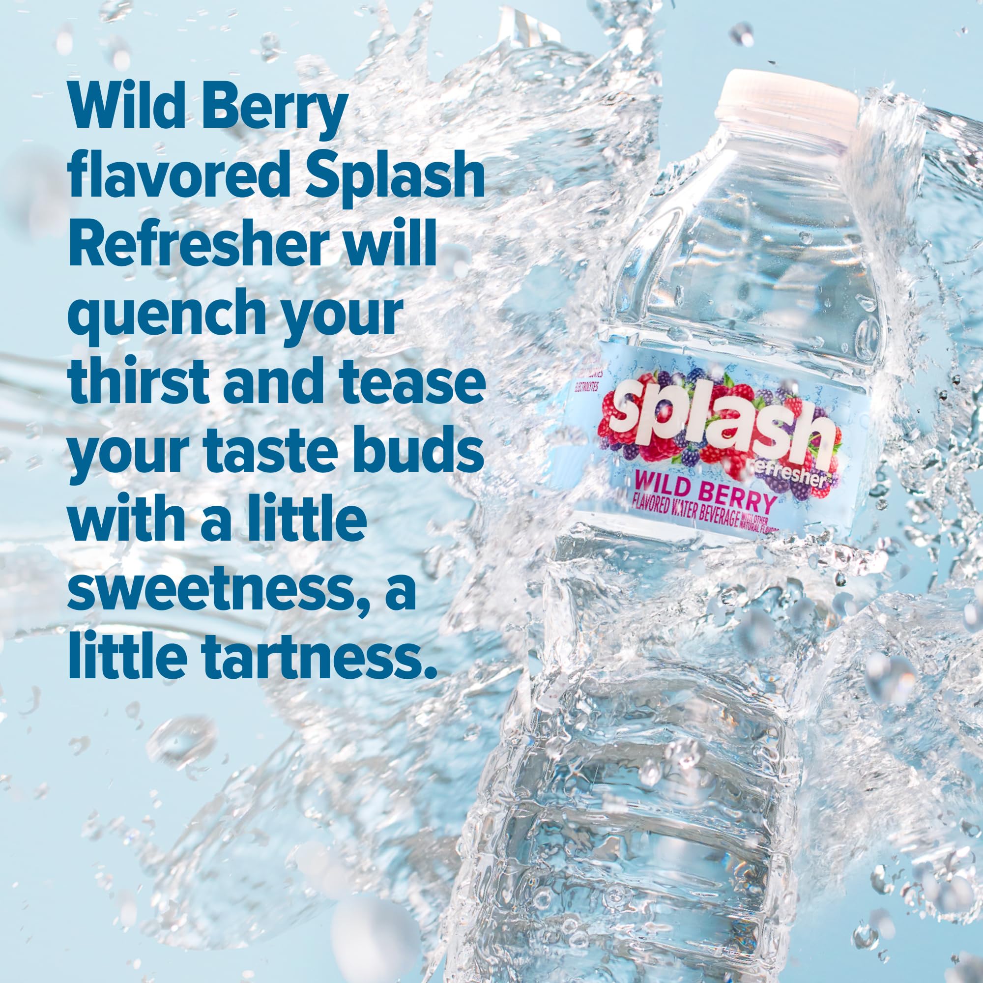 SPLASH REFRESHER Wild Berry recyclable bottle highlights eco-friendly packaging.