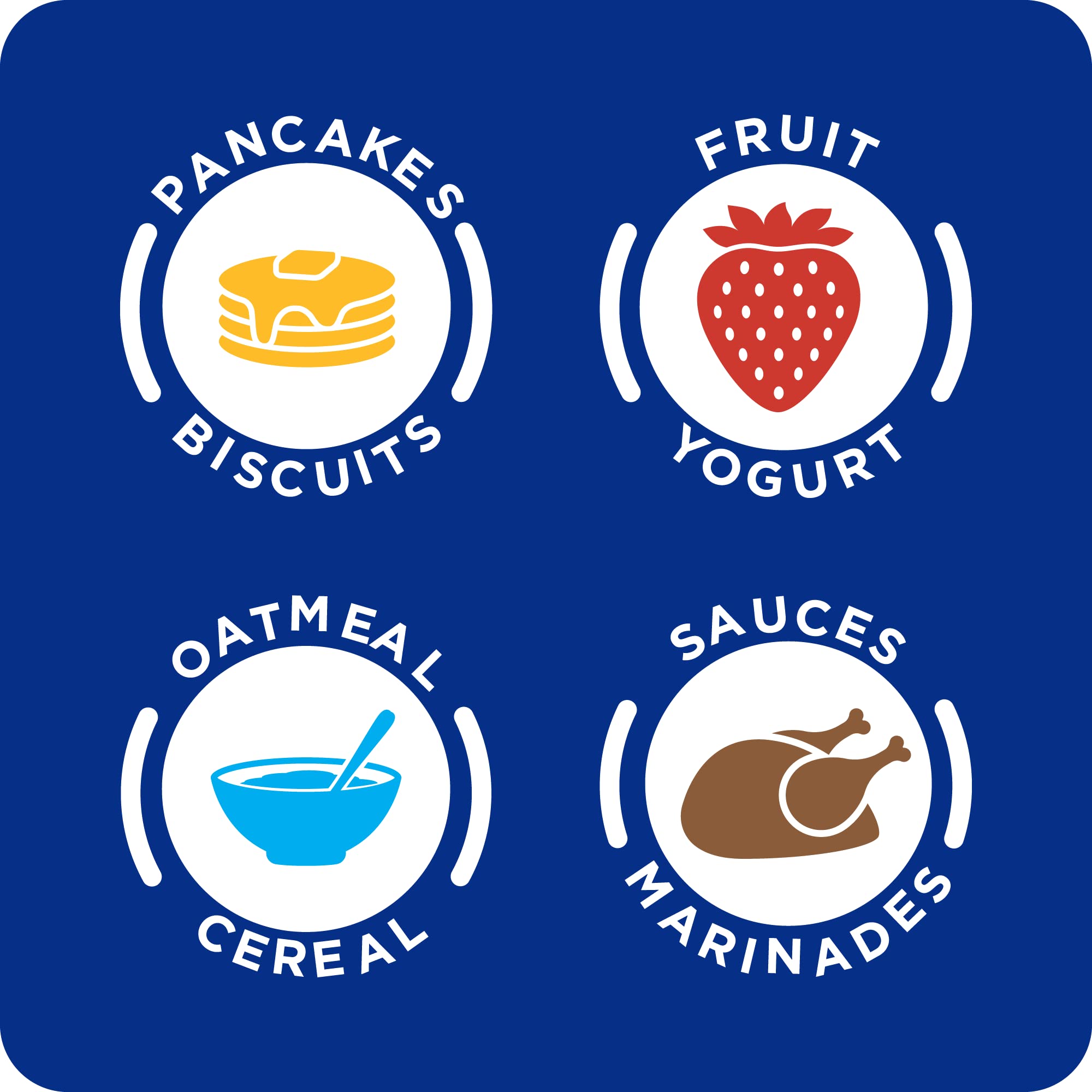 Splenda Allulose Syrup drizzled on fruit topping for light sweetness
