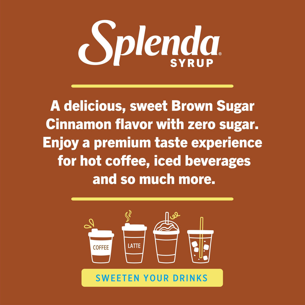 Splenda Brown Sugar Cinnamon label close-up highlighting flavor variety