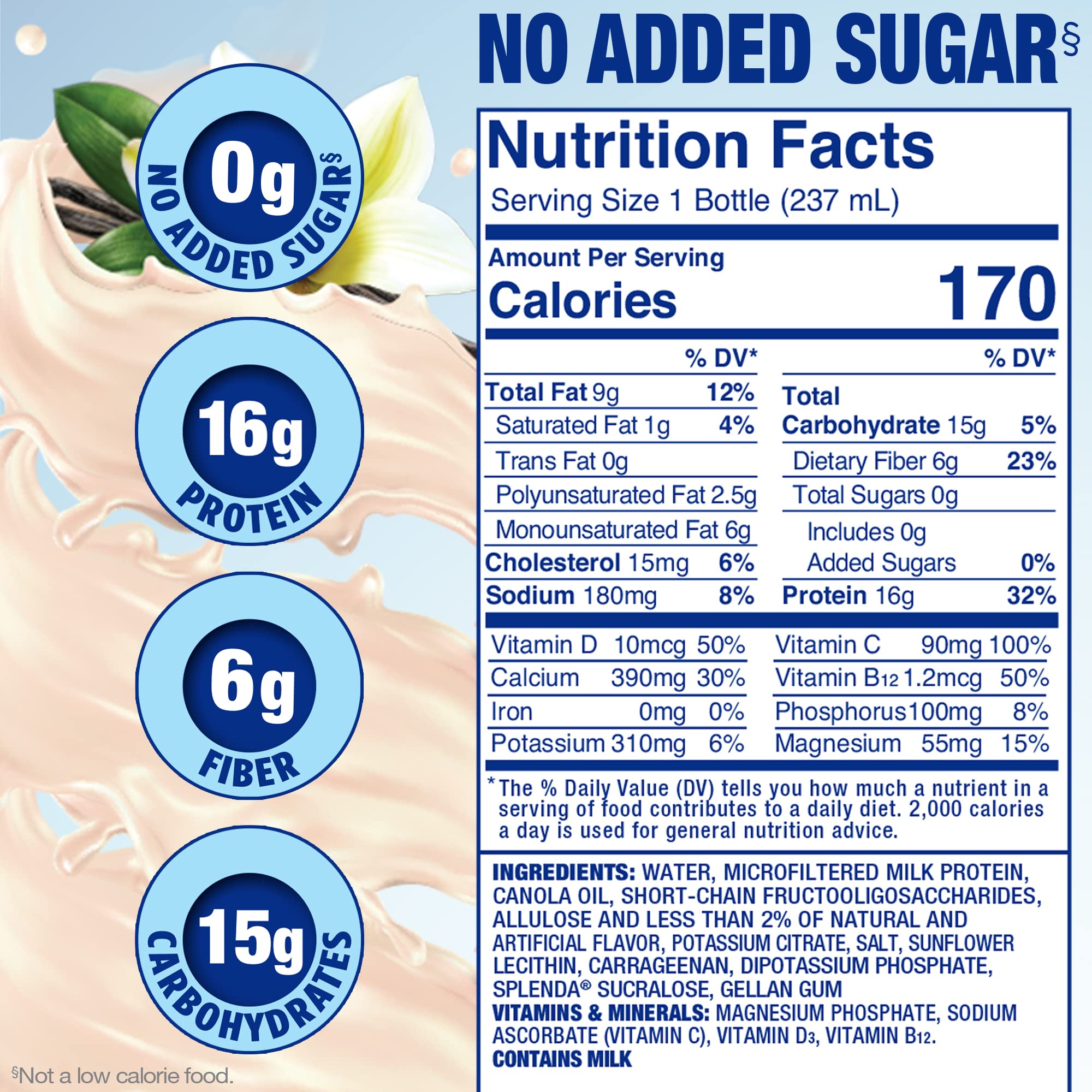 SPLENDA Diabetes Care Shakes creamy texture shown in a glass for a smooth sip