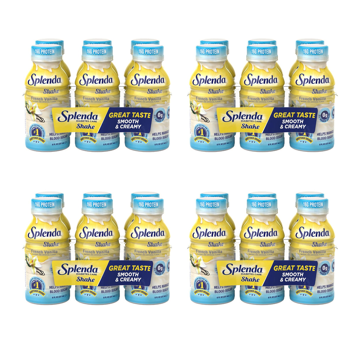 SPLENDA Diabetes Care Shakes French Vanilla bottle poured for a balanced breakfast