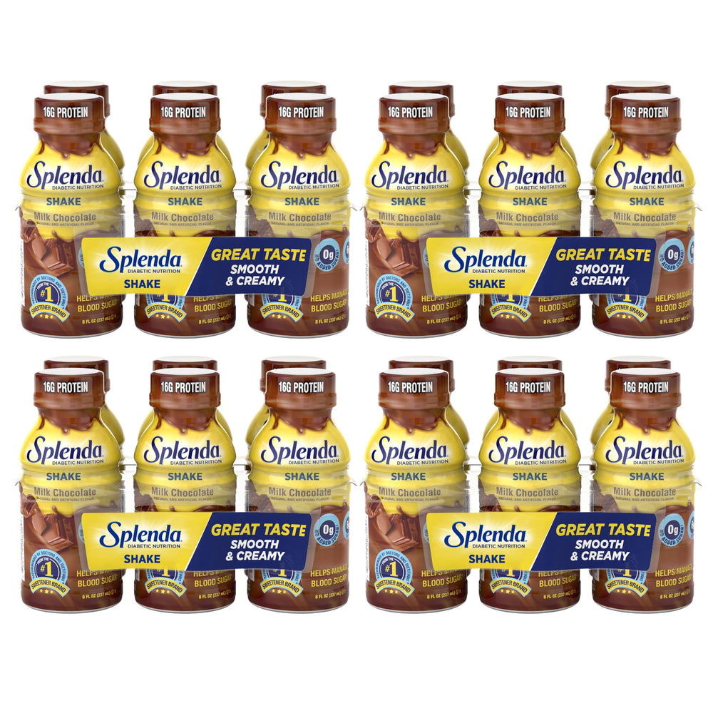 SPLENDA Diabetes Nutrition Shakes milk chocolate bottle — smooth, convenient meal replacement.