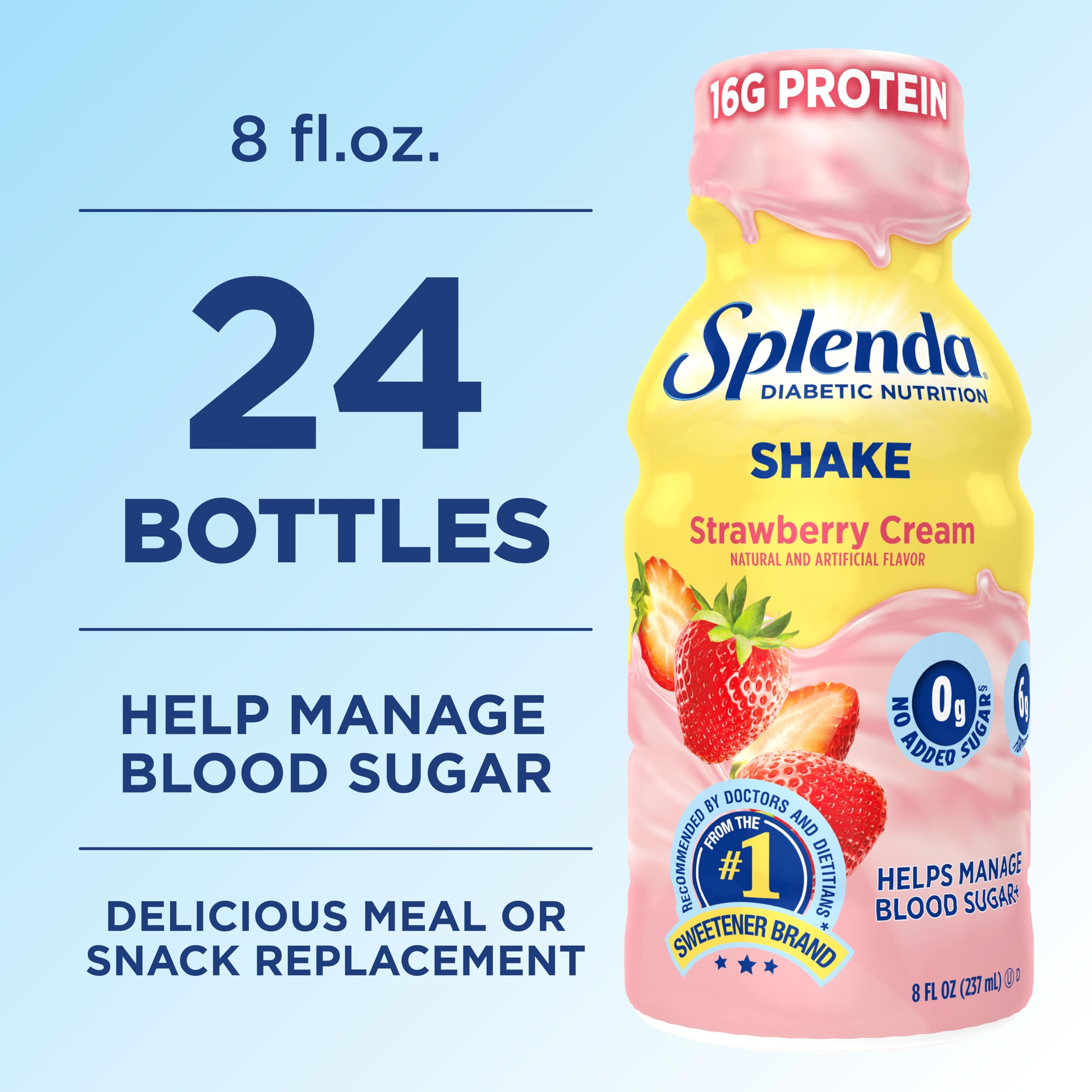 SPLENDA Diabetes Nutrition Shakes 24-pack box ready for daily use.
