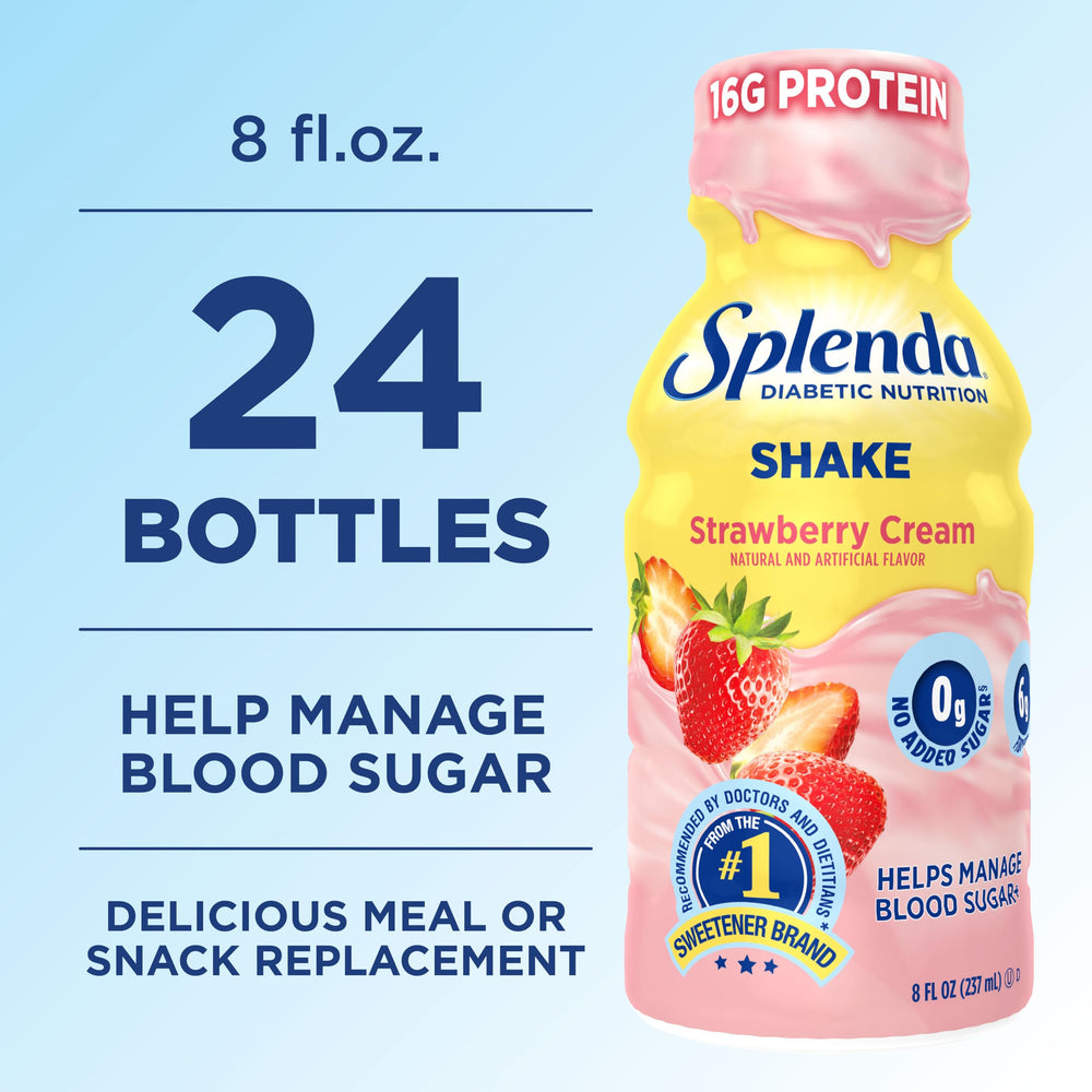 SPLENDA Diabetes Nutrition Shakes 24-pack box ready for daily use.