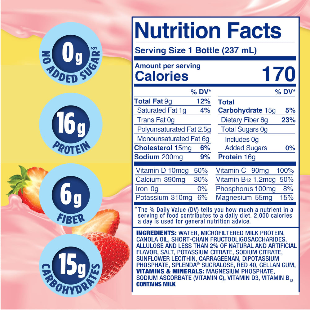 SPLENDA Diabetes Nutrition Shakes being poured into a glass for a smooth, creamy texture