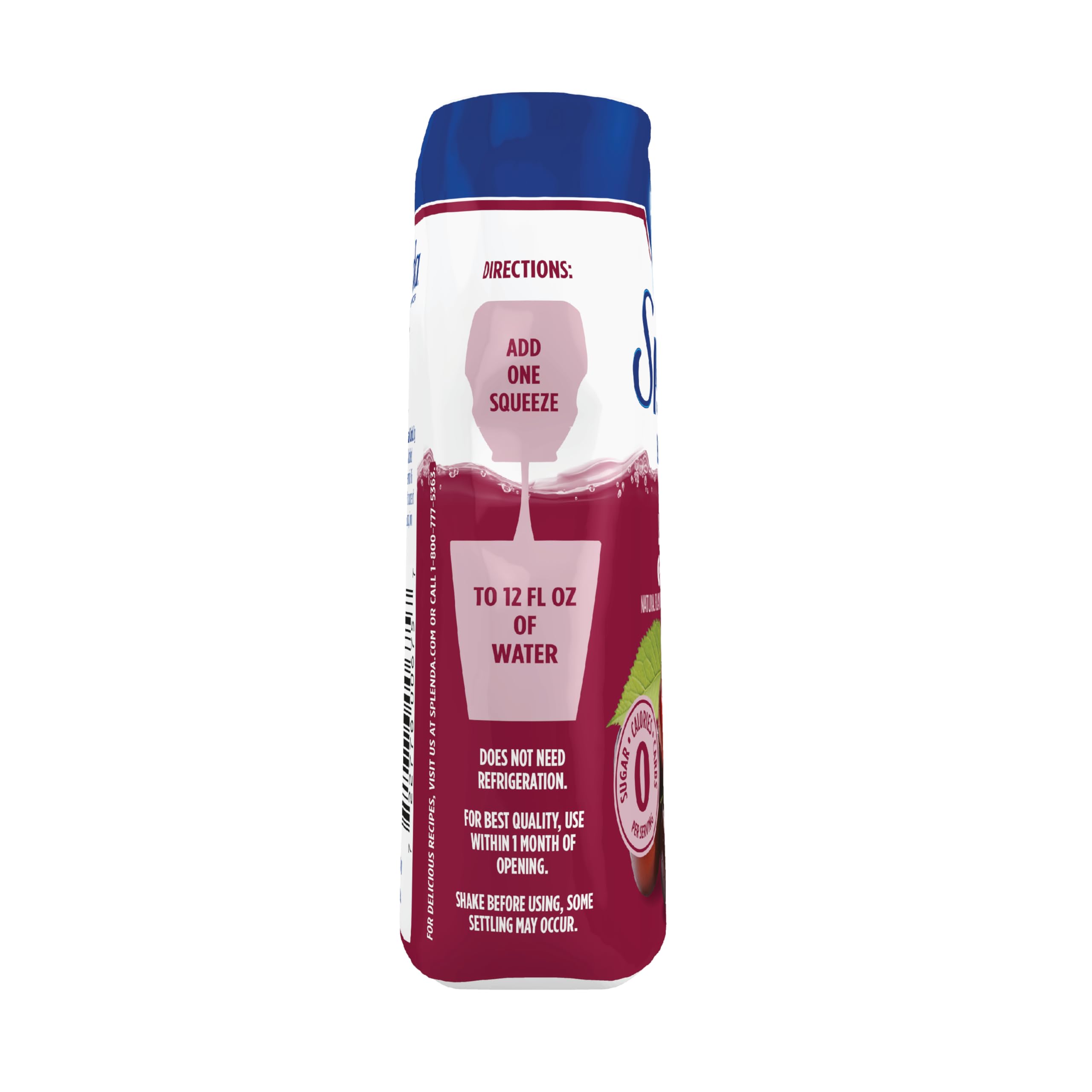 Splenda Energy ingredient label highlights zero sugar and calories.
