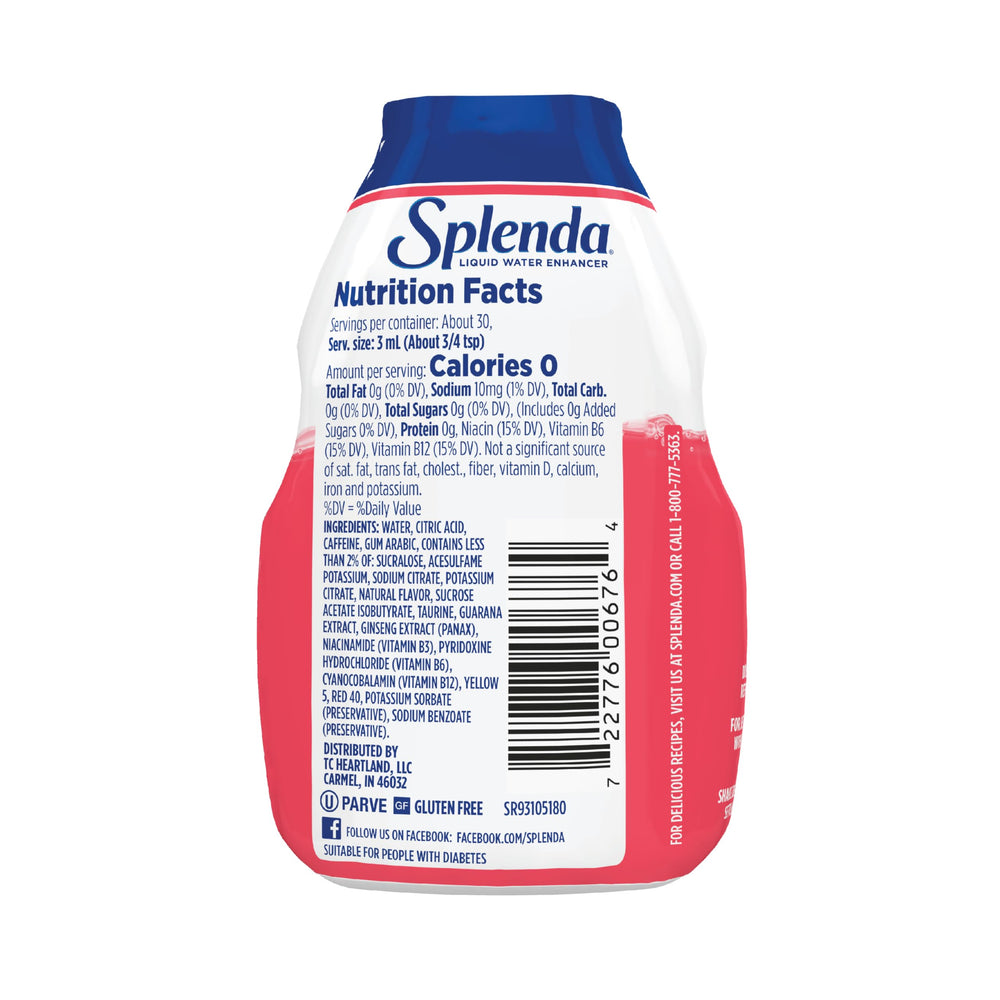 Splenda Energy portable bottle design for on-the-go flavoring.