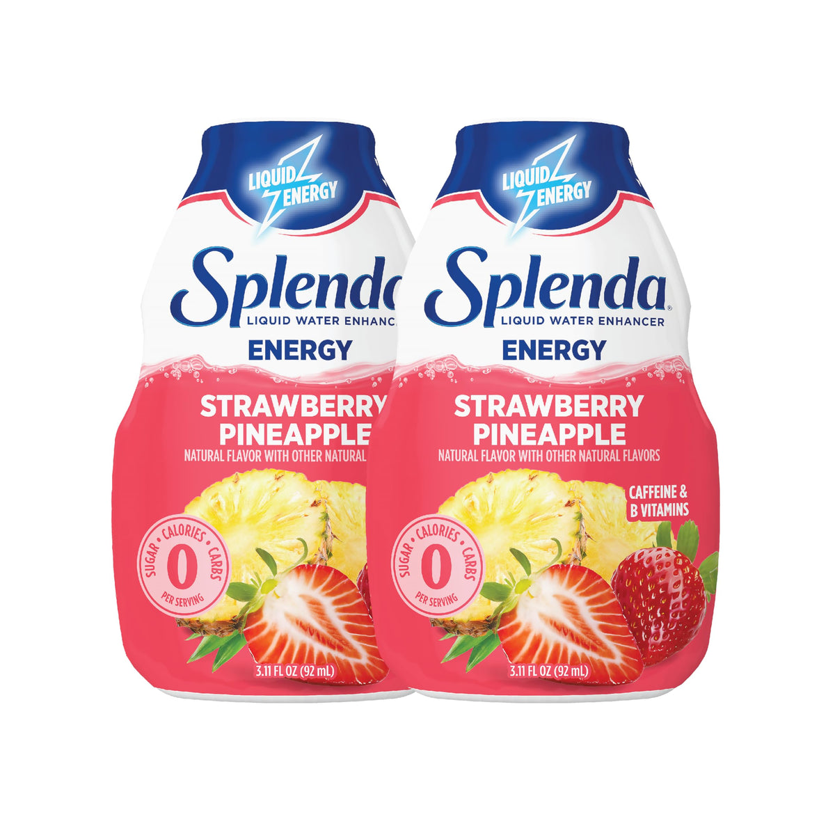 Splenda Energy Strawberry Pineapple bottle for zero-calorie flavor on the go.