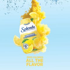 Close-up of SPLENDA Lemonade bottle emphasizing natural flavor and zero-calorie promise.