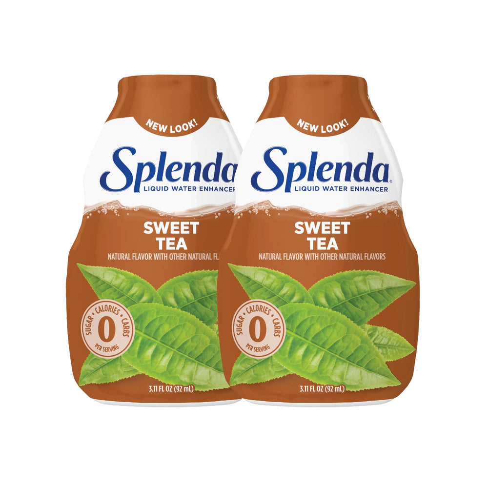 SPLENDA liquid water enhancer bottle pouring for flavored water on the go