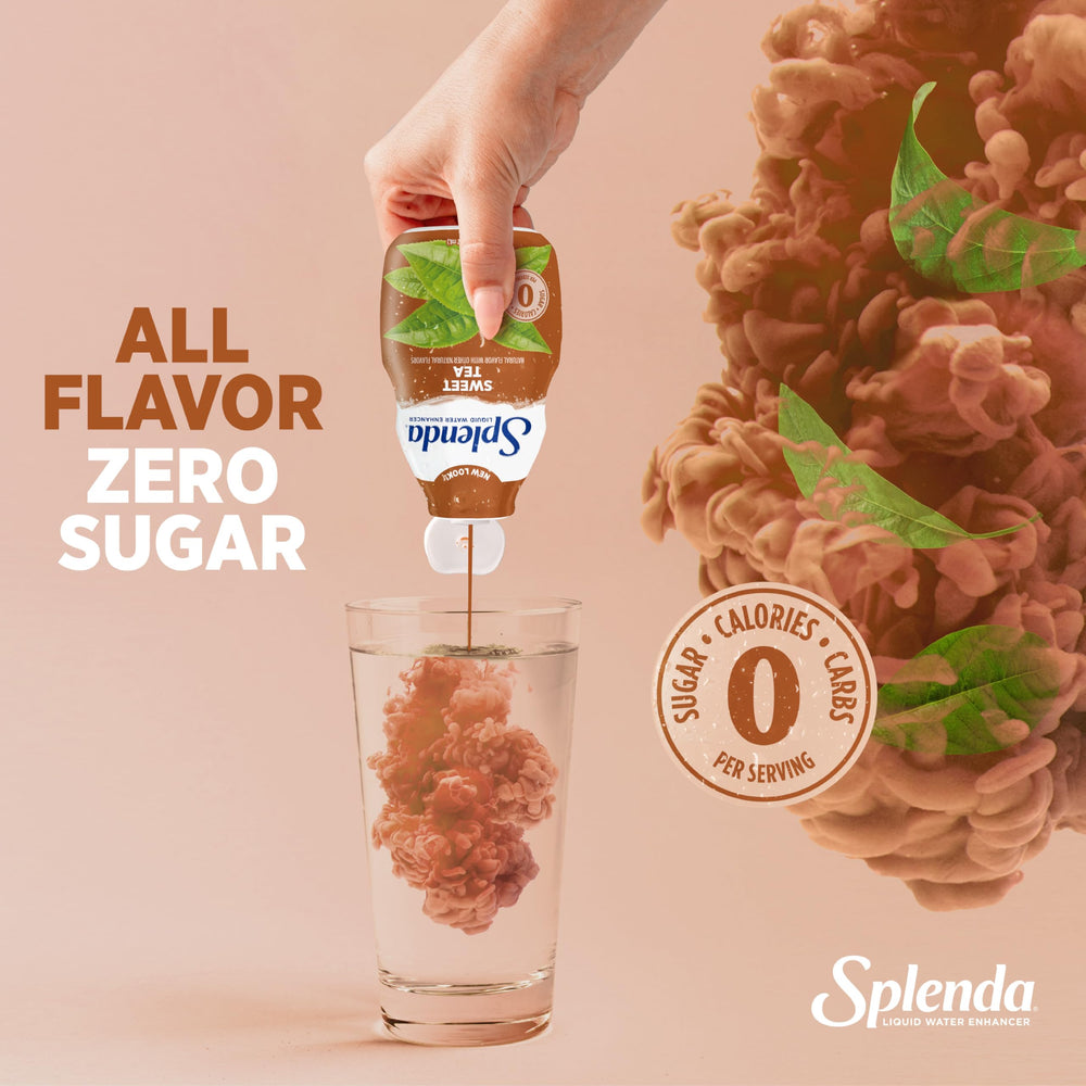 SPLENDA shows 30 servings per bottle for flavor on demand