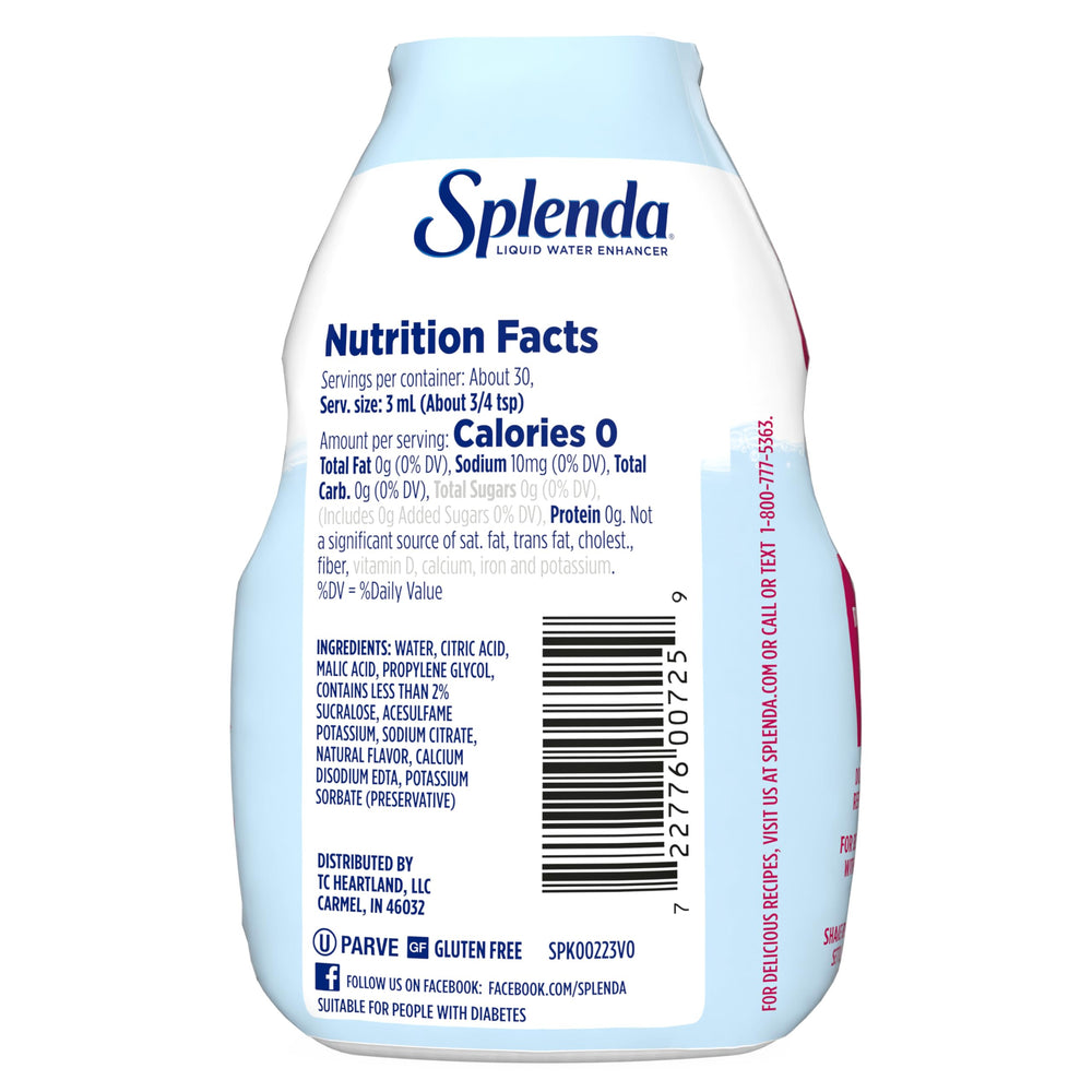 SPLENDA Liquid Water Enhancer flip-top cap demonstrates leak-proof, one-handed use