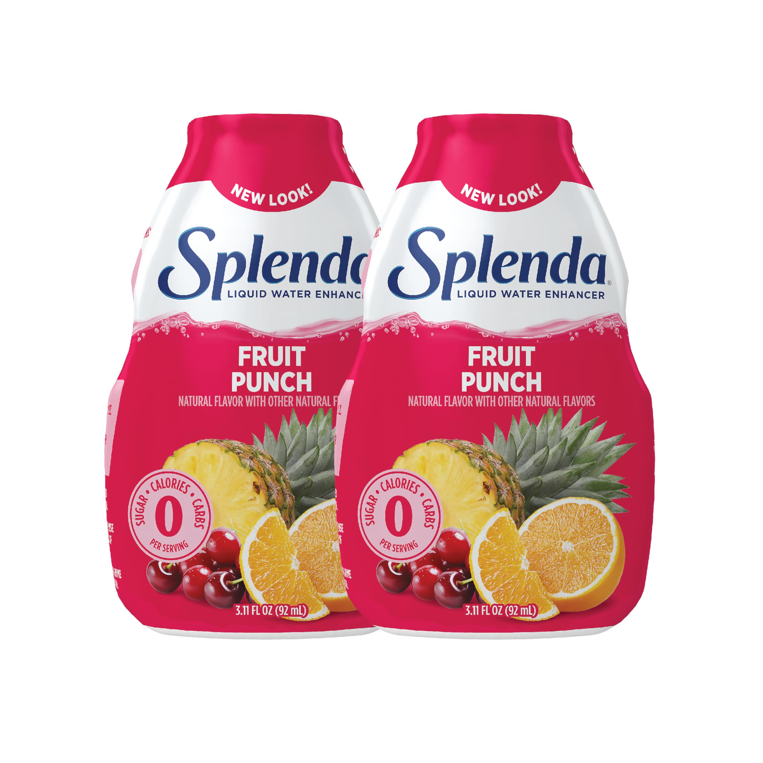SPLENDA Liquid Water Enhancer Fruit Punch bottle adds zero-calorie flavor to beverages.