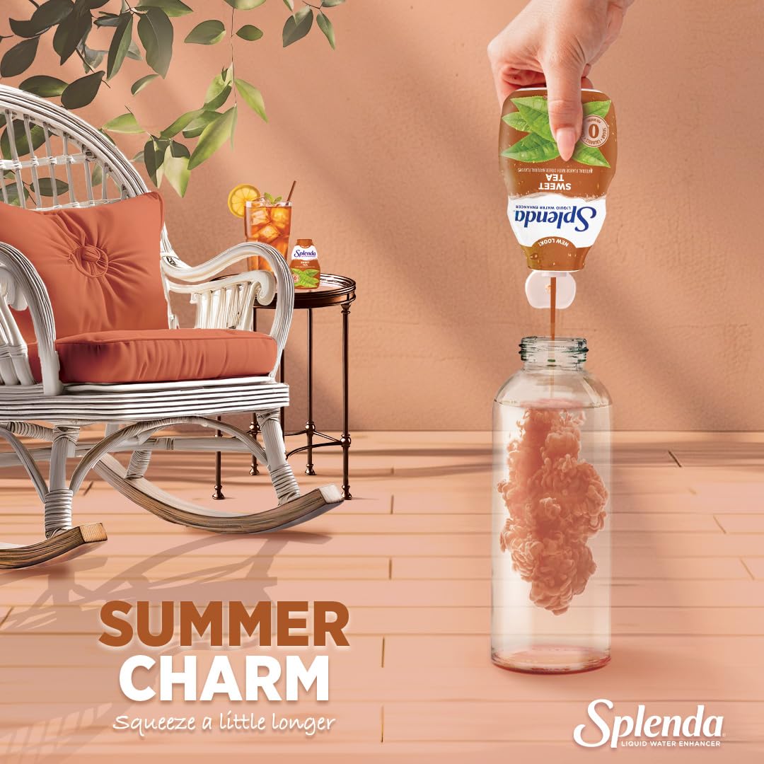 SPLENDA bottle with leak-proof squirt cap for easy on-the-go flavoring