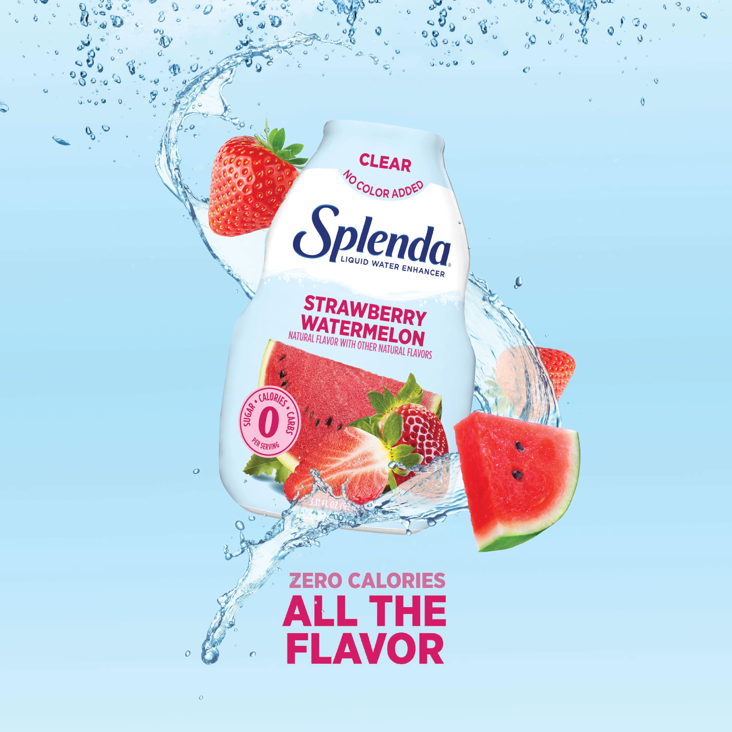 SPLENDA on-the-go bottle held in hand for convenient flavoring anywhere
