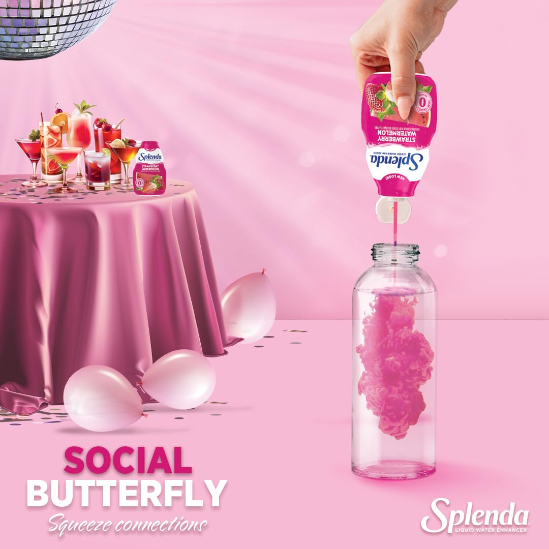 SPLENDA Liquid Water Enhancer portable travel bottle ready for workouts or travel.