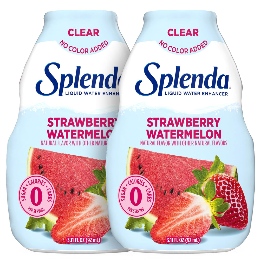 SPLENDA Liquid Water Enhancer bottle with strawberry watermelon flavor for zero-calorie hydration