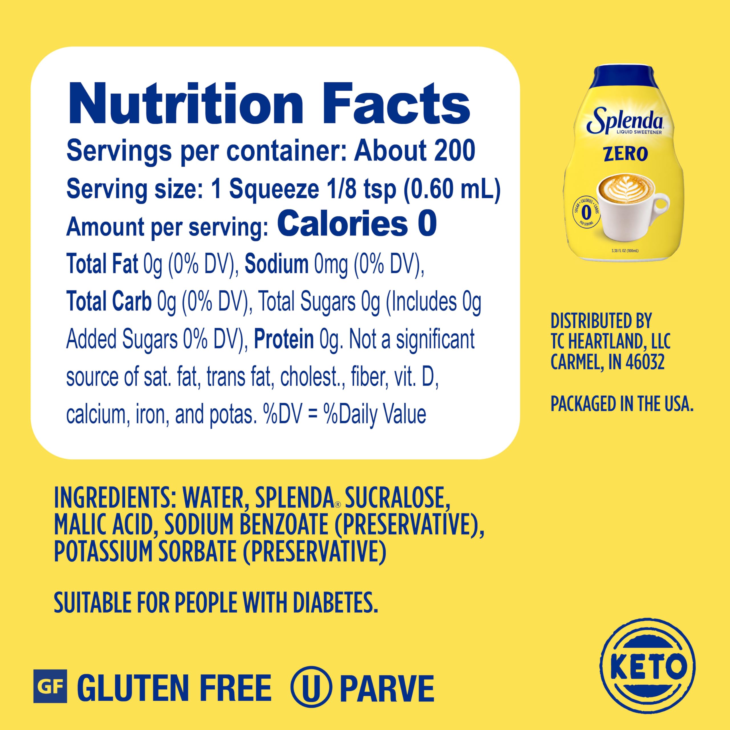 SPLENDA drops poured into tea for sugar-free flavor