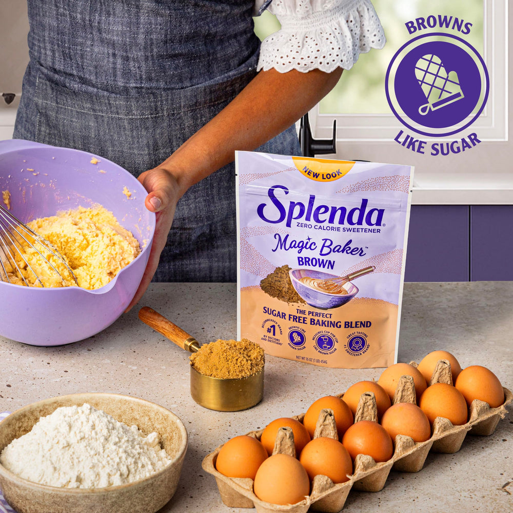 SPLENDA Magic Baker Brown in mixing bowl with batter ready to bake